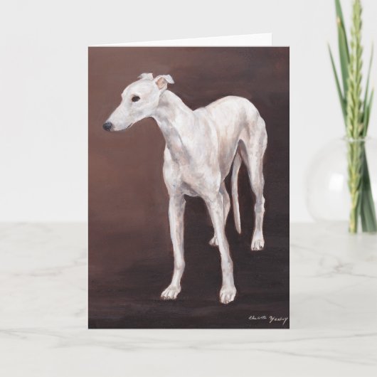 Het witte Wenskaart van de Kunst van de Hond van Kaart (Voorkant)