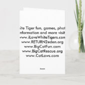 Het witte Wenskaart van de Tijger Kaart (Achterkant)