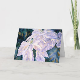 Het witte Wenskaart van Poinsettia Feestdagen Kaart