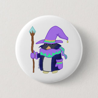 Het Wizard Penguin Badge Ronde Button 5,7 Cm