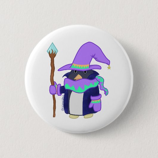 Het Wizard Penguin Badge Ronde Button 5,7 Cm (Voorkant)