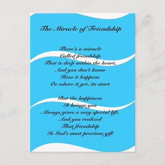 Het wonder van de vriendschap Briefkaart (Voorkant)
