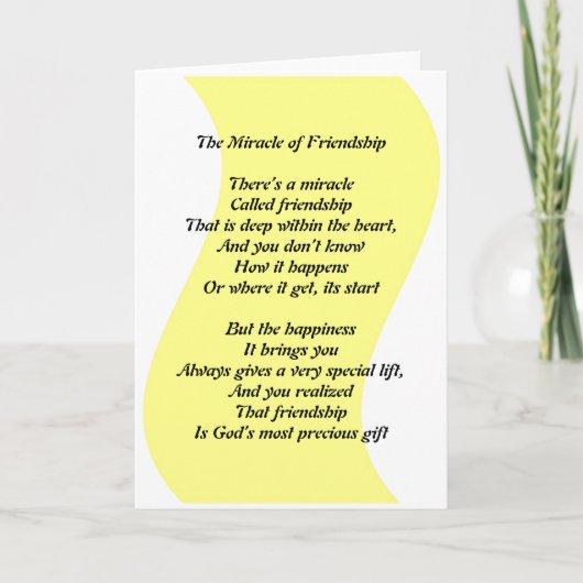 Het wonder van de vriendschap kaart (Voorkant)