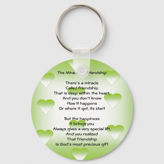 Het wonder van de vriendschap sleutelhanger (Voorkant)