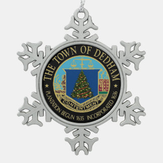 Het wonder van Dedham met kerstsnowflake Tin Sneeuwvlok Ornament