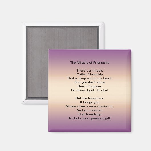 Het wonder van vriendschap magneet (Voorkant / Achterkant)