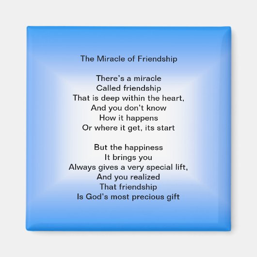 Het wonder van vriendschap magneet (Voorkant)