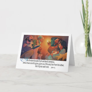 Het "woord de Kerstkaart werd van het Vlees" Feestdagen Kaart
