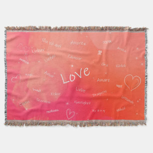Het woord LOVE in vele verschillende talen Deken