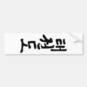 Het woord Taekwondo in het Koreaans schrijven Bumpersticker