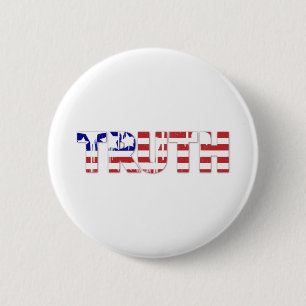 Het woord "Waarheid" met Amerikaanse vlag Ronde Button 5,7 Cm