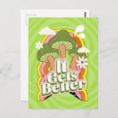 Het wordt beter | Goede Vibes & Retro Groovy Voelt Briefkaart (Voorkant / Achterkant)