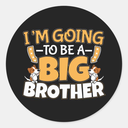 Het wordt een grote broer - een nieuwe babybroer ronde sticker (Voorkant)