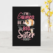 Het wordt een grote zuster 2023 - Guinee Pig Pun Kaart (Gele Bloem)