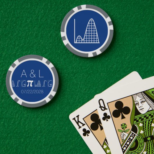 Het wordt in blauw toegevoegd poker chips (Pokertafel (Dubbel))