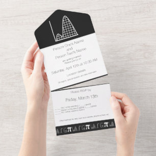 Het wordt in zwart toegevoegd all in one uitnodiging