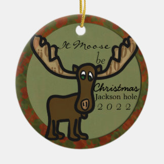 Het wordt kerstfeest in de familie Jackson Hole Keramisch Ornament
