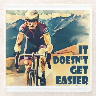 Het wordt niet makkelijker fietsen glazen onderzetter
