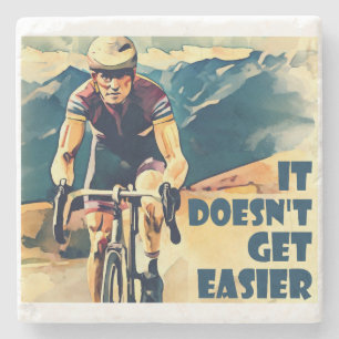 Het wordt niet makkelijker fietsen stenen onderzetter