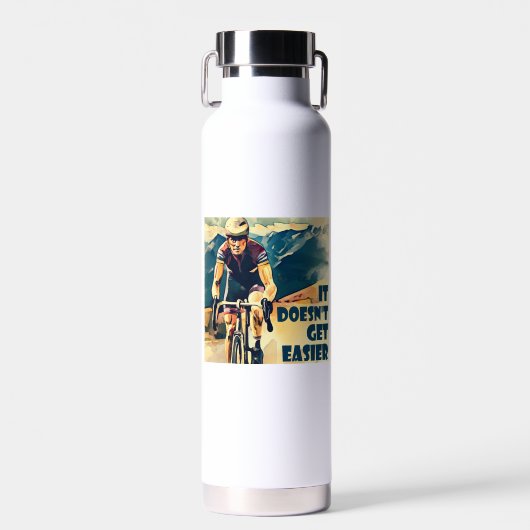 Het wordt niet makkelijker fietsen waterfles (Voorkant)
