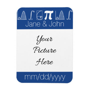Het wordt opgeteld in Blue Save-the-Date Magnet Magneet