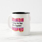 Het wordt weer een YaYa! Tweekleurige Koffiemok (Voorkant links)