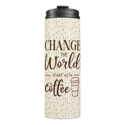 Het World Funny Coffee Quote wijzigen Thermosbeker (Voorkant)