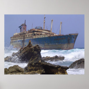 Het wrak van de Amerikaanse Star Canarische Eiland Poster