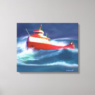 HET WRAK VAN DE EDMUND FITZGERALD CANVAS AFDRUK