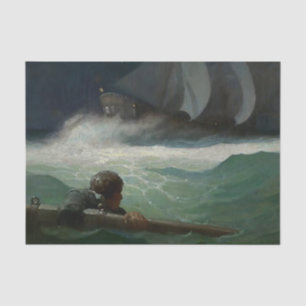 “Het wrak van het Covenant” door NC Wyeth Tissuepapier
