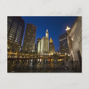 Het Wrigley-gebouw van de rivier de Chicago Briefkaart