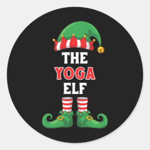 Het Yoga Elf Shirt Grappige Kerstmis Voor Yogi Nam Ronde Sticker