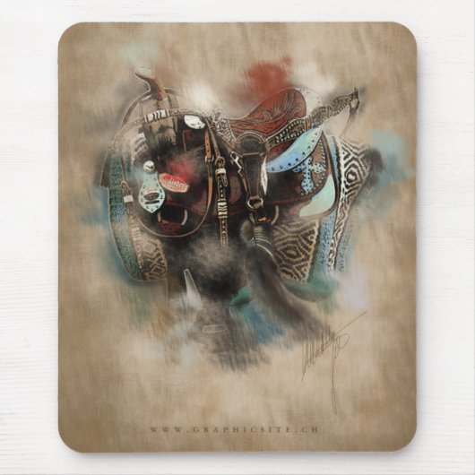 Het zadels - Mousepad Muismat (Voorkant)