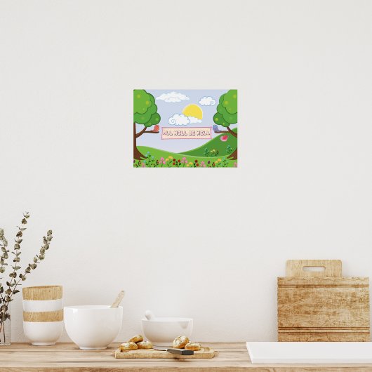 Het zal allemaal hoop zijn dat bomen bloemen bloem poster (Keuken)