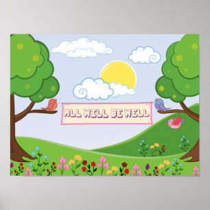 Het zal allemaal hoop zijn dat bomen bloemen bloem poster