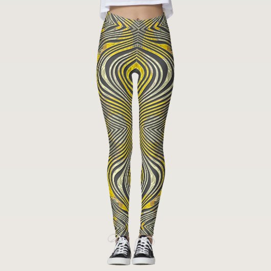 Het Zebra van de citroen Leggings (Voorkant)