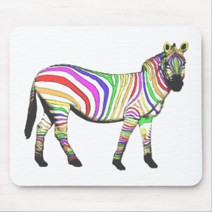 Het Zebra van de regenboog Muismat