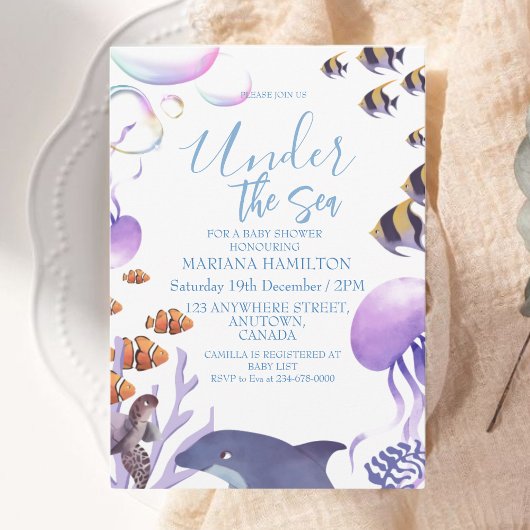 Het Zee Baby Boy Douche Oceaandieren Kaart