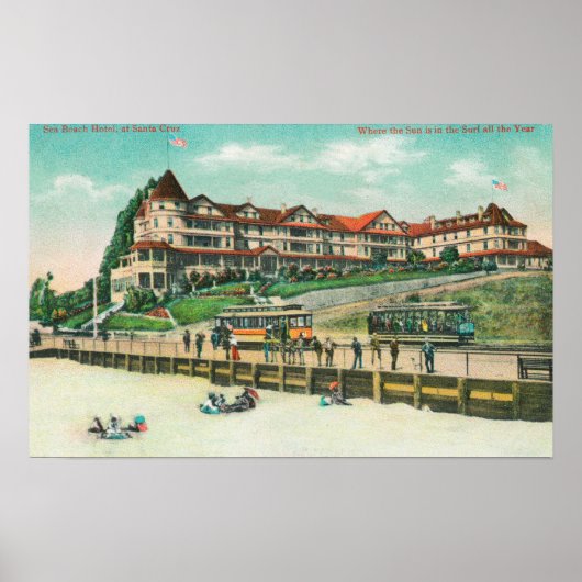 Het Zee Beach Hotel van het strand Poster (Voorkant)
