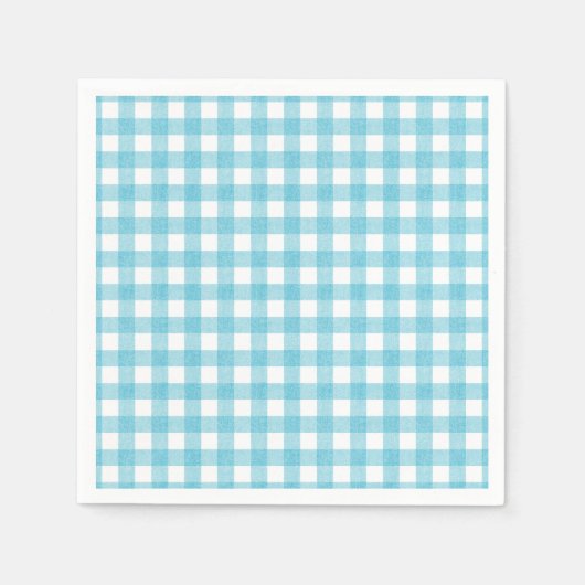 Het Zee Gingham Paper Napkin Servet (Voorkant)