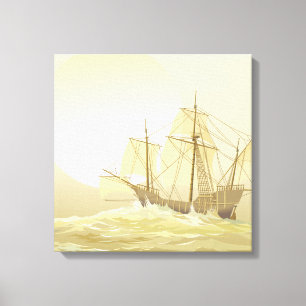 Het Zee Gold Sunset verkopen Canvas Afdruk