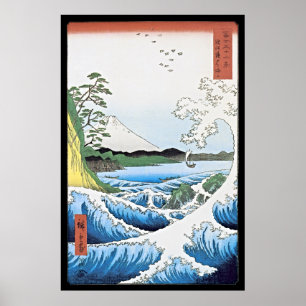Het zee in Satta in de provincie Suruga Poster