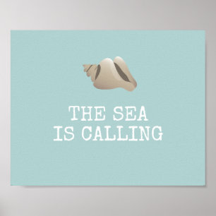 Het Zee roept   Seashell Personaliseert Beach Poster