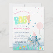 Het Zee Seashell Octopus Baby shower Kaart (Voorkant)