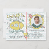 Het Zee Submarine Birthday Party Afbeelding Kaart (Voorkant)