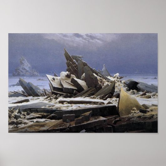 Het Zee van Ice door Caspar David Friedrich Poster (Voorkant)