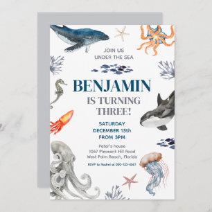 Het Zee Whale Zee verjaardagsfeest Kaart