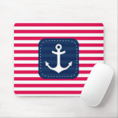 Het zeevaart Rode Witte Anker van de Banner van Muismat (Met muis)