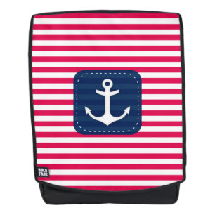 Het zeevaart Rode Witte Anker van de Banner van Rugtassen