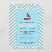 Het Zeevaartbaby shower van de zeilboot, Blauwe Kaart (Voorkant / Achterkant)